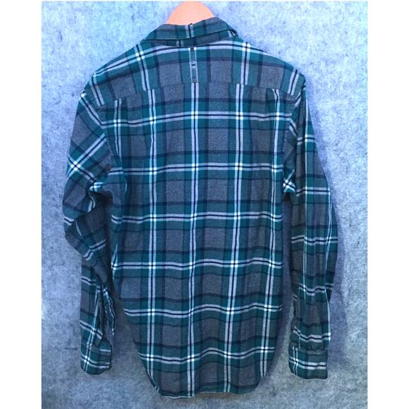 Banana Republic Luxe Flannel Shirt, Green Plaid, Slim Fit, Men's Size M, Comfy - Picture 5 of 7